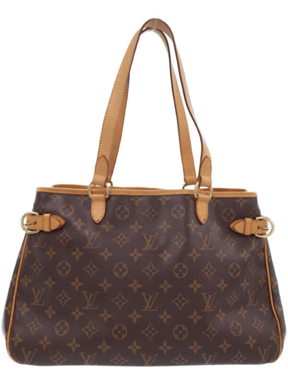 Louis Vuitton Monogram Batignolles Horizontal Shoulder Bag Canvas Leather Brown